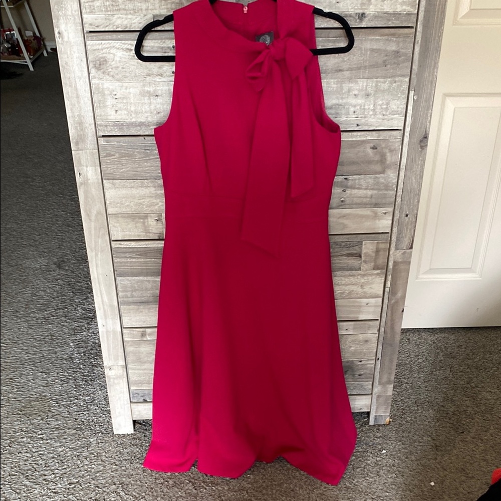Vince Camuto Pink Halter A-Line Midi Dress